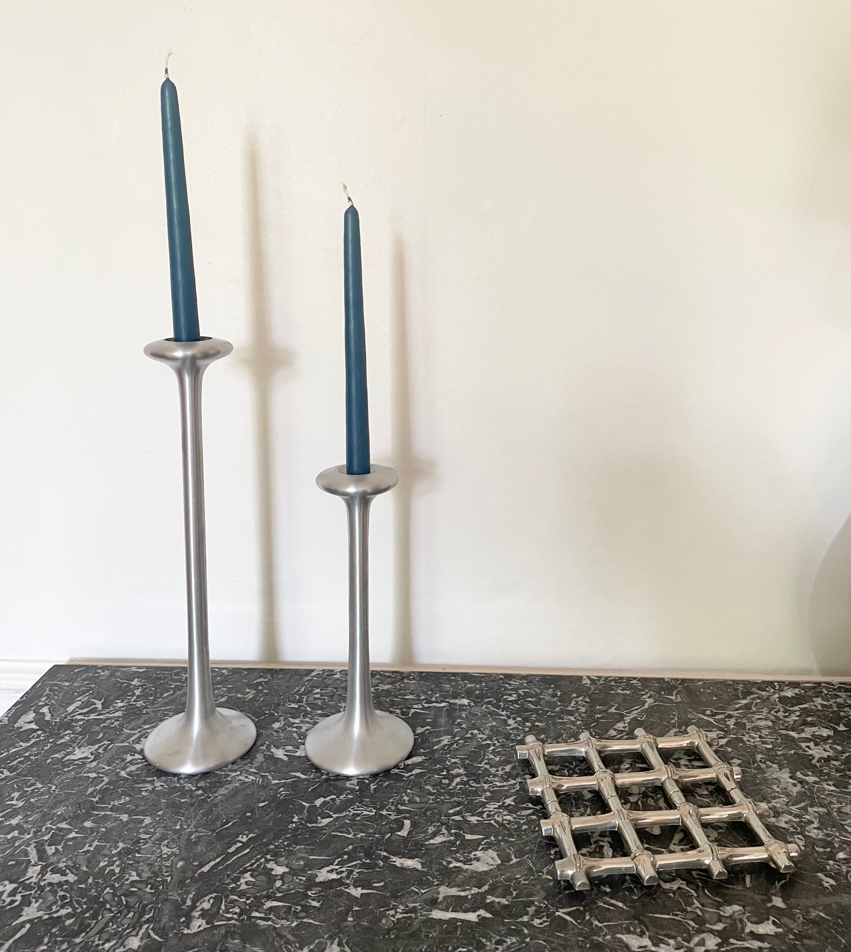 Ikea brushed aluminum candle holders kagla model