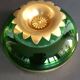 Coupelle en cristal vert et laiton doré par Cristal & Bronze Paris
