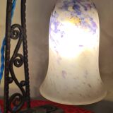 old wrought iron lamp 32x20 pretty tulip original elec ok