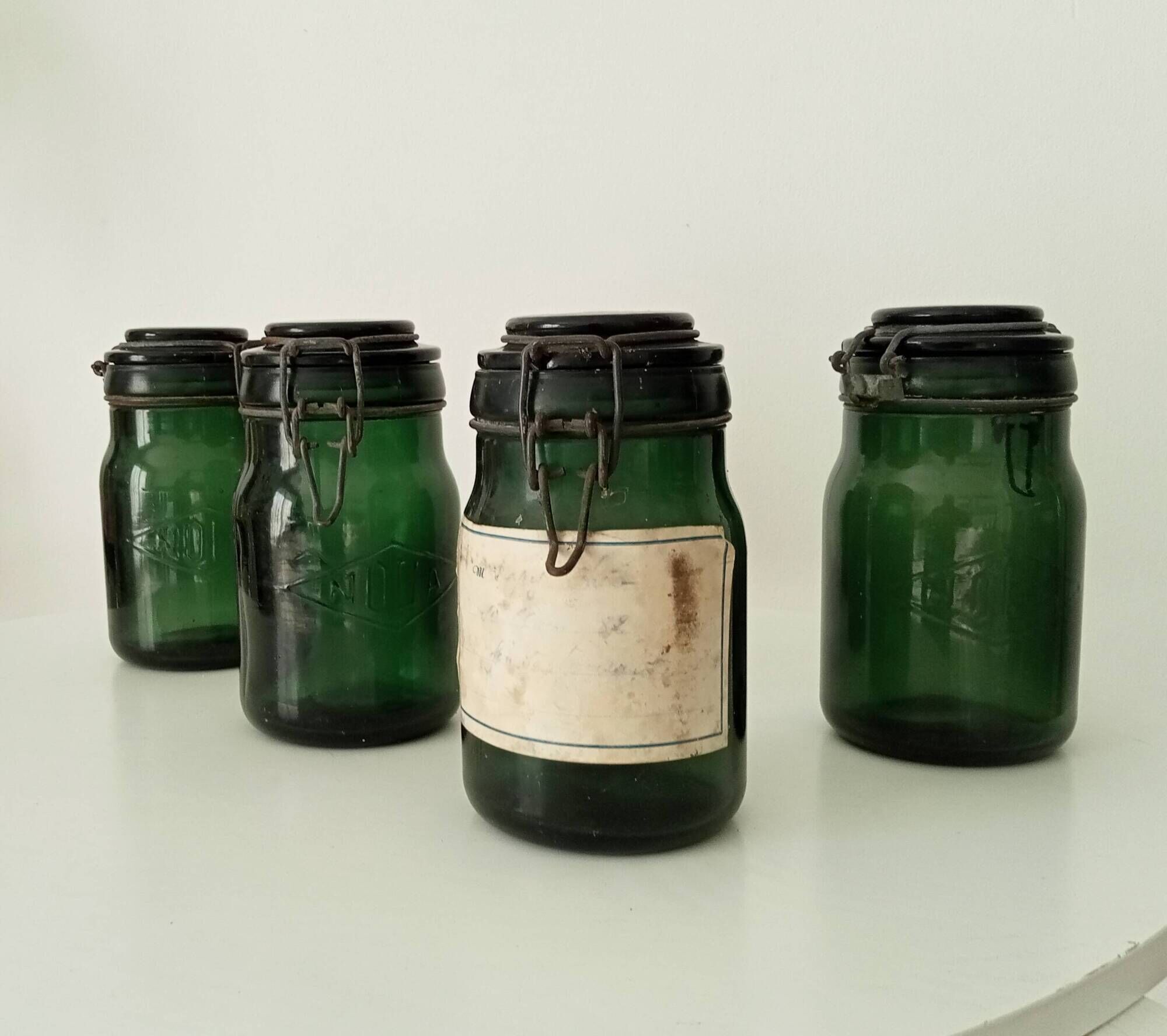 Set of 4 old Noga jars from the 30s/40s