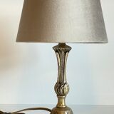 Solid brass lamp and vintage fabric