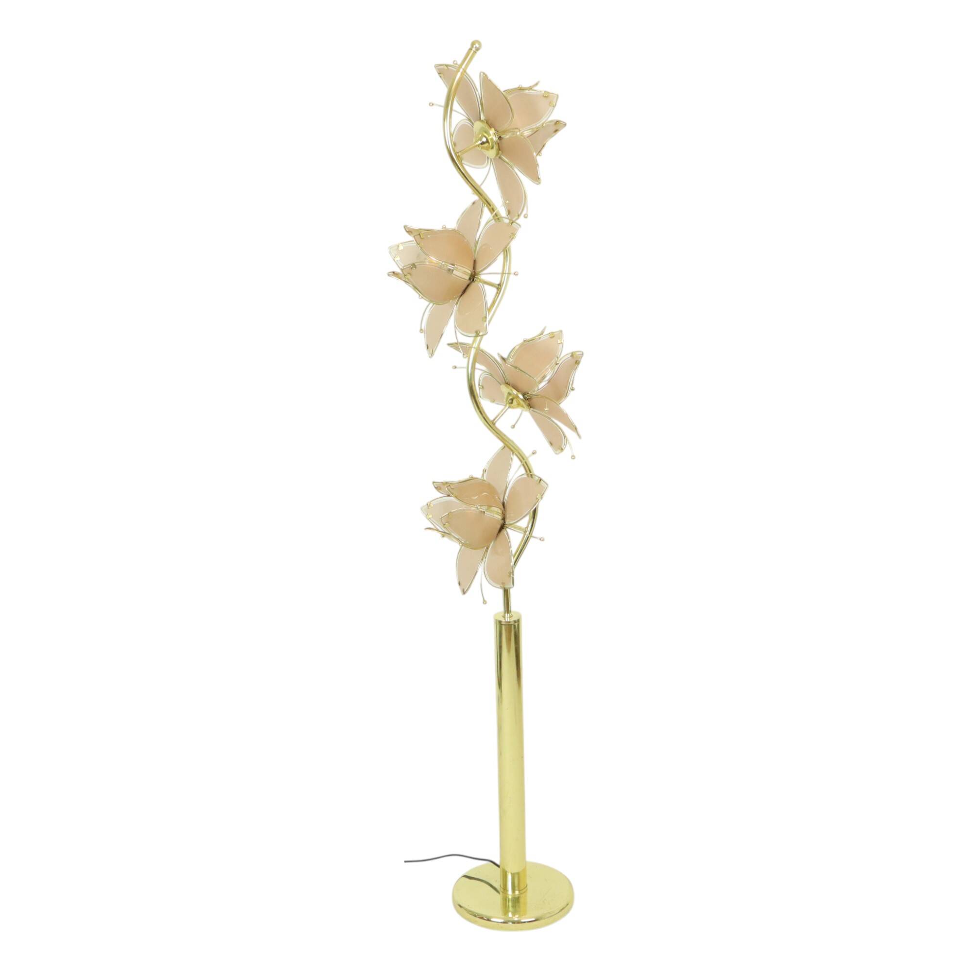 Italian Lotus Lamp XL Floor Lamp Hollywood Regency 190cm