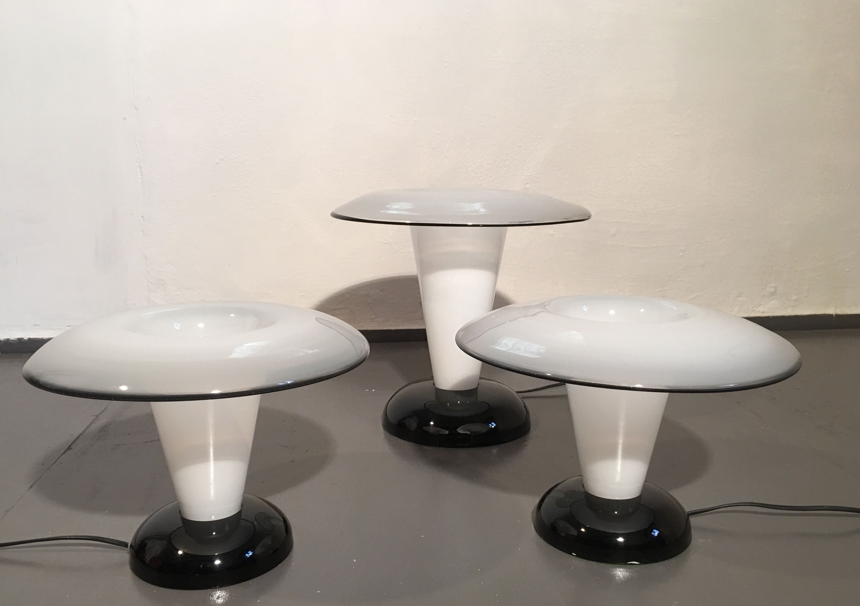 A set of 3 Murano Glass Table lamp Mushroom