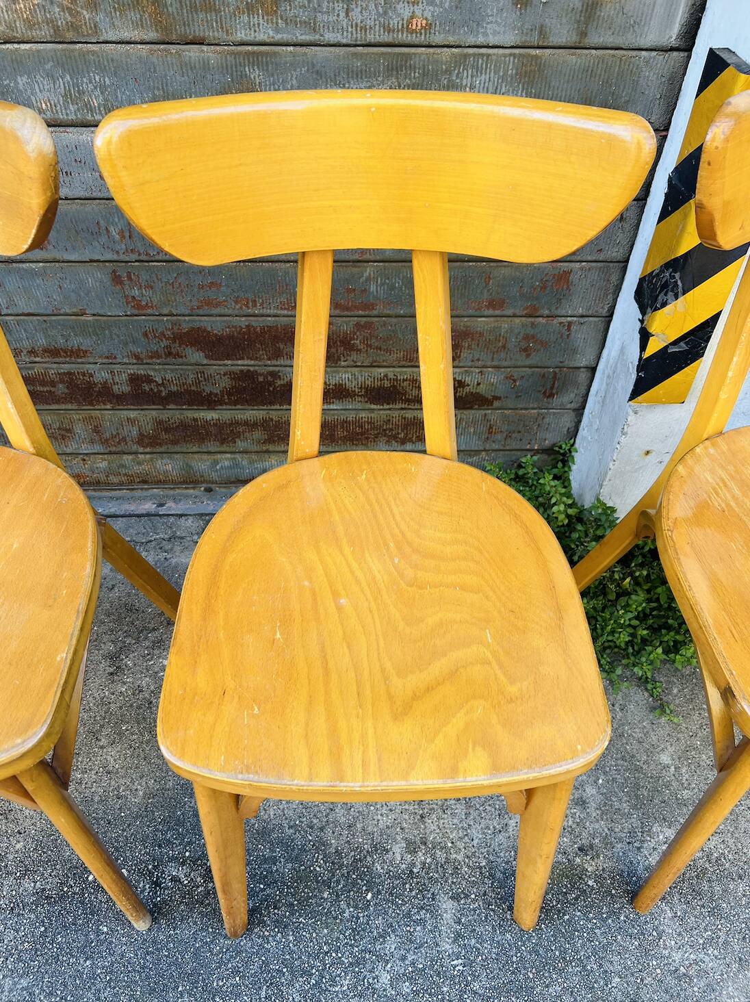 (Lot) 6 Bistro Chairs Lutherma Banana (Light Oak)
