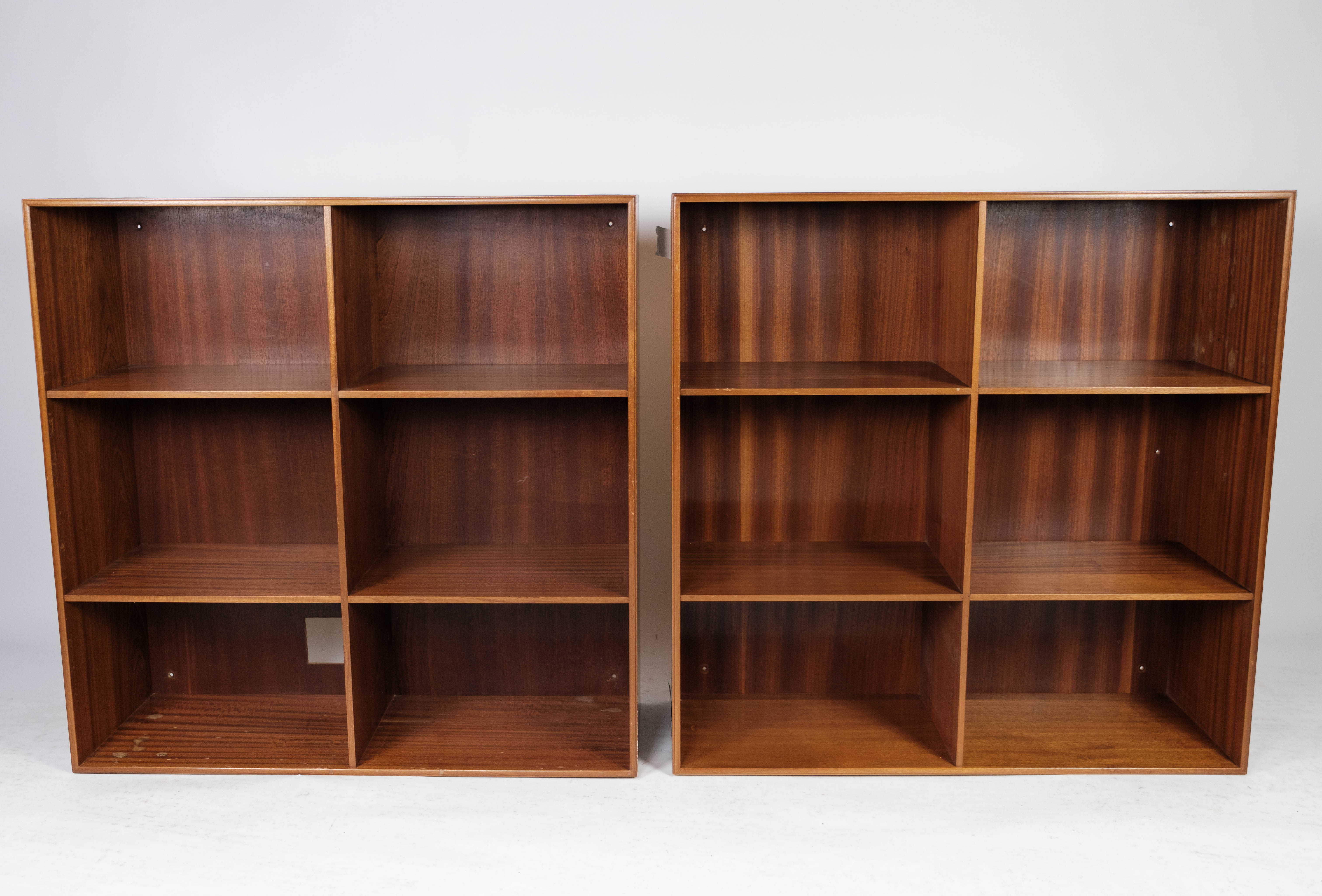 Bookcase in light mahogany designed by Mogens Koch and manufactured by Rud Rasmussen in the 1960s.