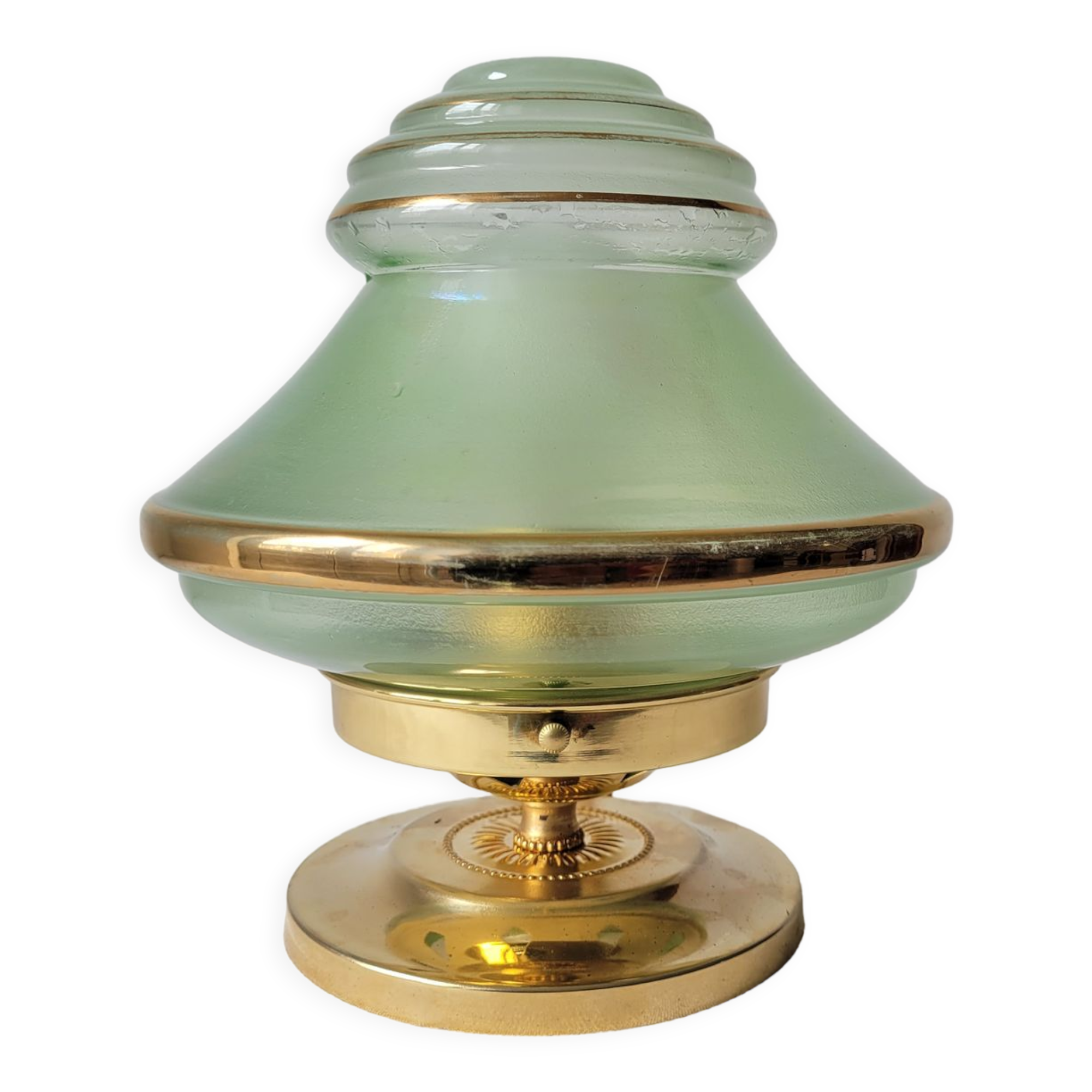 Art Deco lamp in brass and glass
