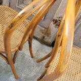 Pair of Thonet style bistro chairs in bentwood canework - 1930s