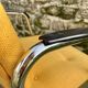 Fauteuil à roulettes Strafor en tweed jaune 1970