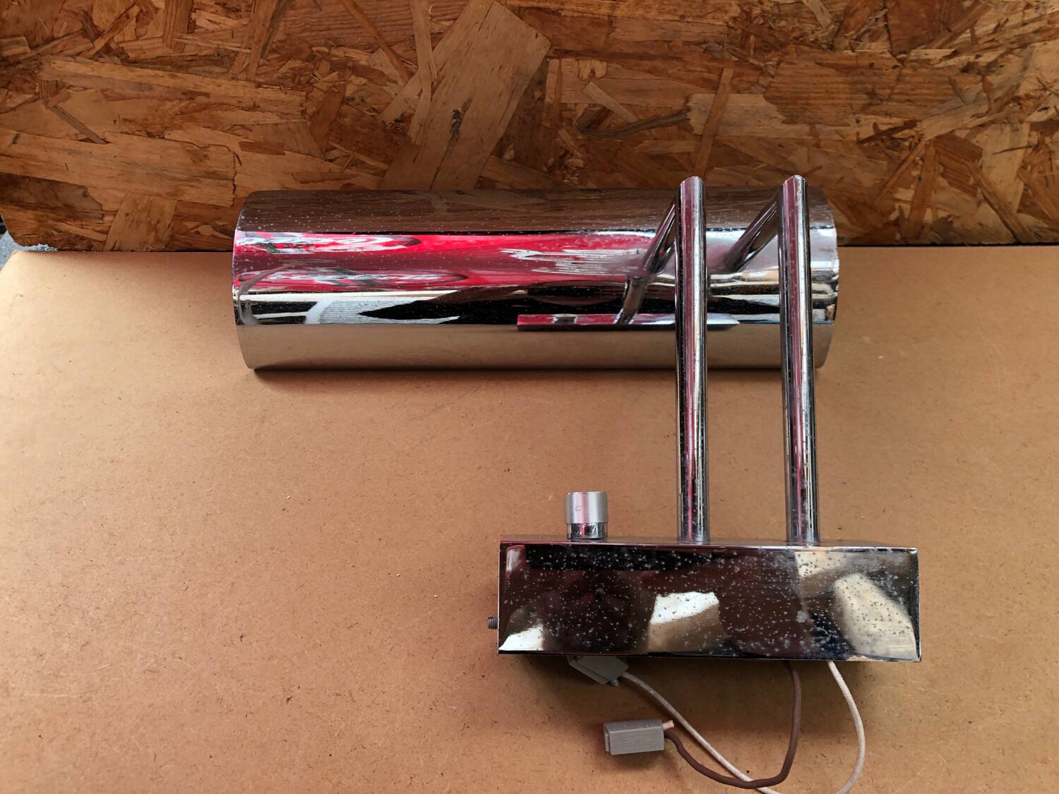 Old Mauro Marzollo Style TVE Wall Lamp Chromed Metal Milano Vintage