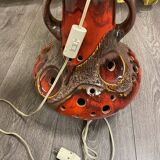 Red enamel lamp West Germany