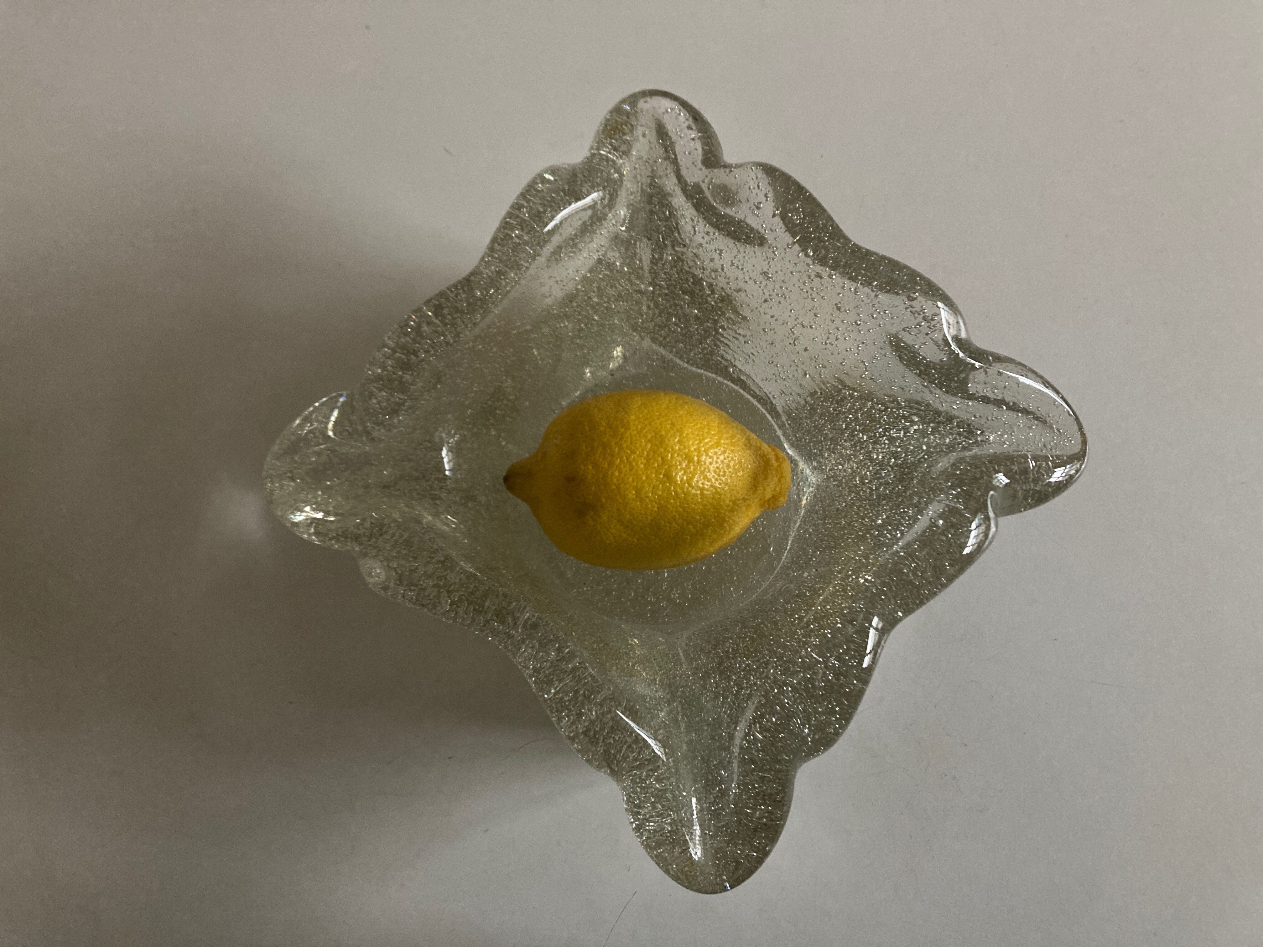 Cendrier massif en verre soufflé travail italien 1960