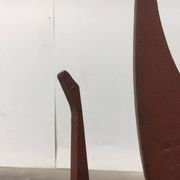 Sculpture d'oiseau grue en métal du milieu du siècle