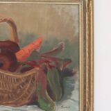 Original Swedish Oil on Canvas “Vegetable Basket” – G Wald Vintage