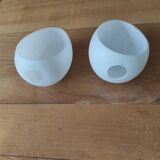 Lot de 2 demi-globes en opaline formeoeuf