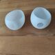 Set of 2 opaline egg-shaped half-globes