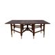 Table à manger vintage, bois de teck, éléments en laiton, Norvège, années 1950