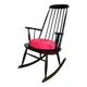 Vintage Scandinavian rocking chair in blackened wood from the 1970s