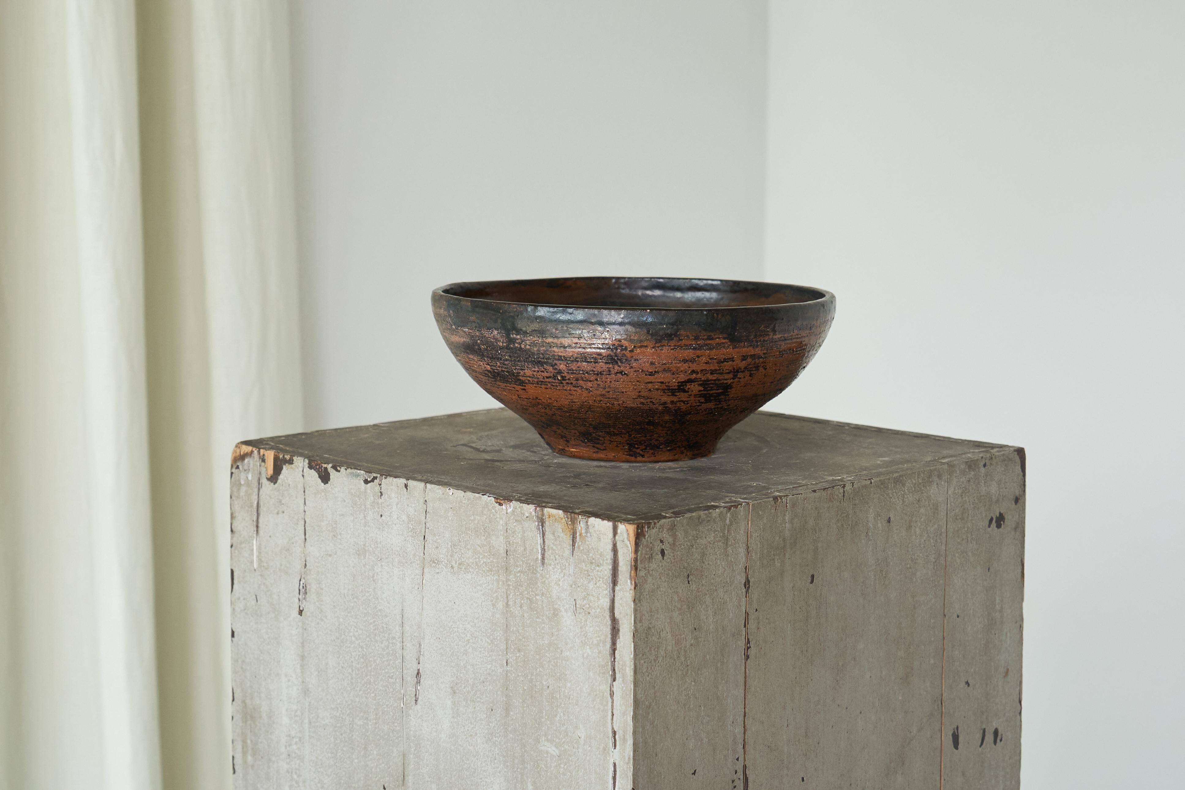 Large Studio Pottery Bowl Mid Century 1960s