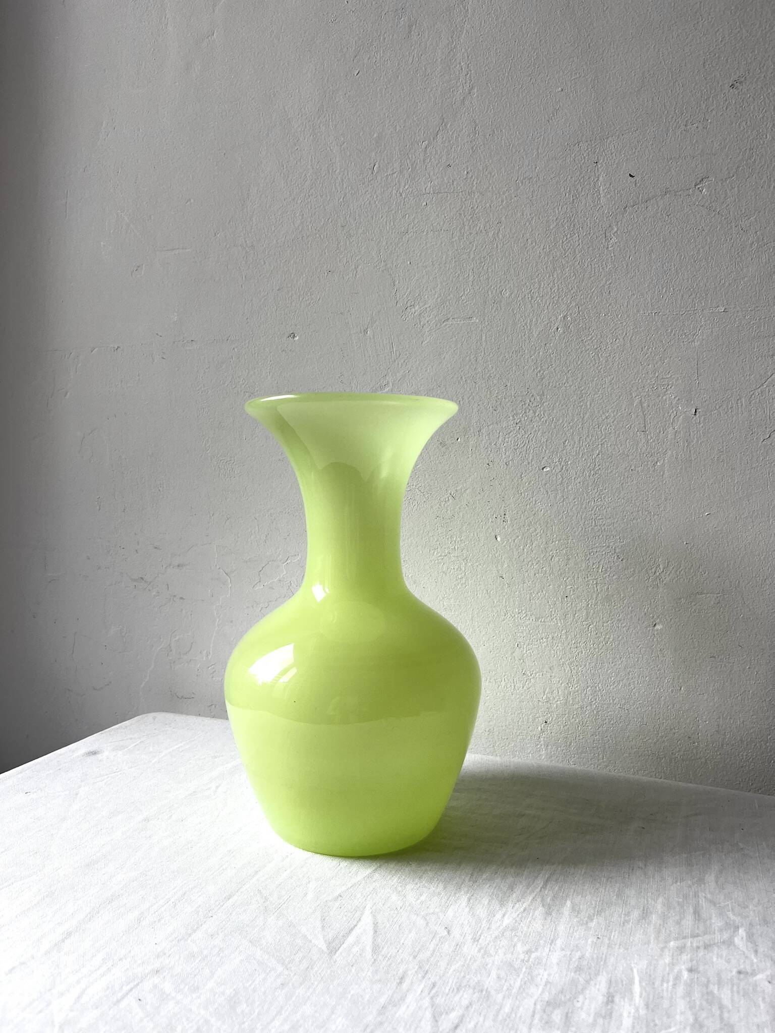 Pastel green opaline vase