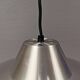 Slim silver-colored hanging lamp with a large diameter. Denmark 1980s