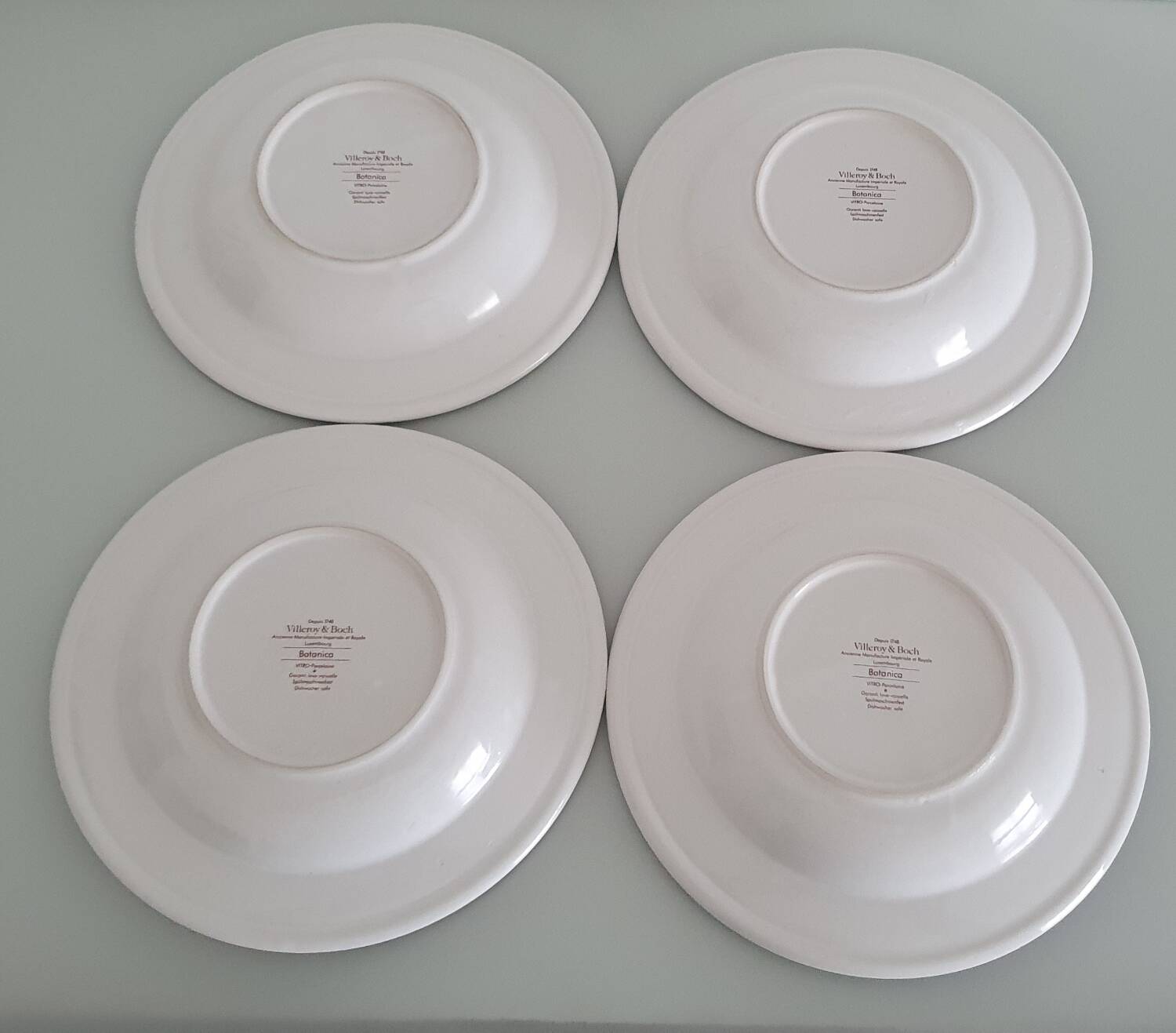 Set of 4 Villeroy and Boch plates, Botanica collection