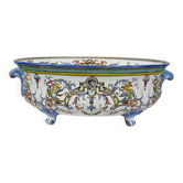 Jardinière en faïence de gien, style renaissance – début xxe