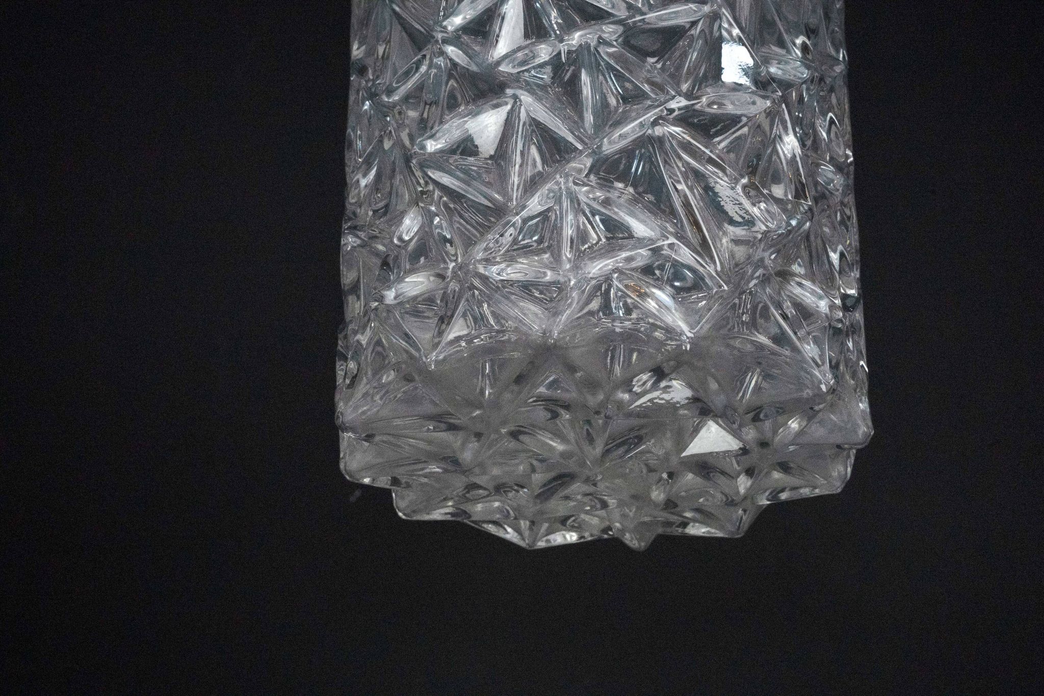 Pair of Italian Pendant Lights in Glass and Polished Aluminum, 1970s