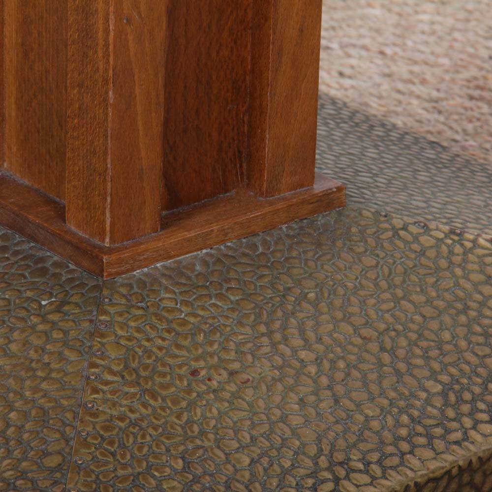 Side table/coffee table, wood and metal, 20th century