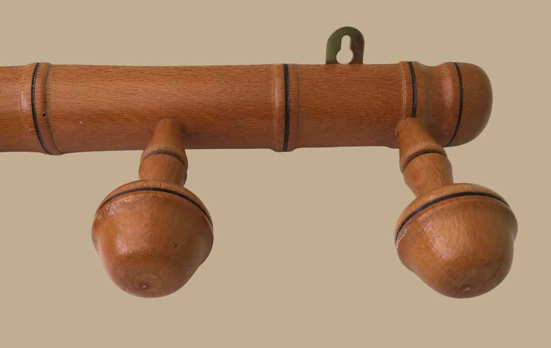 Bamboo-style wall-mounted coat rack