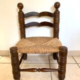 Solid oak low chair