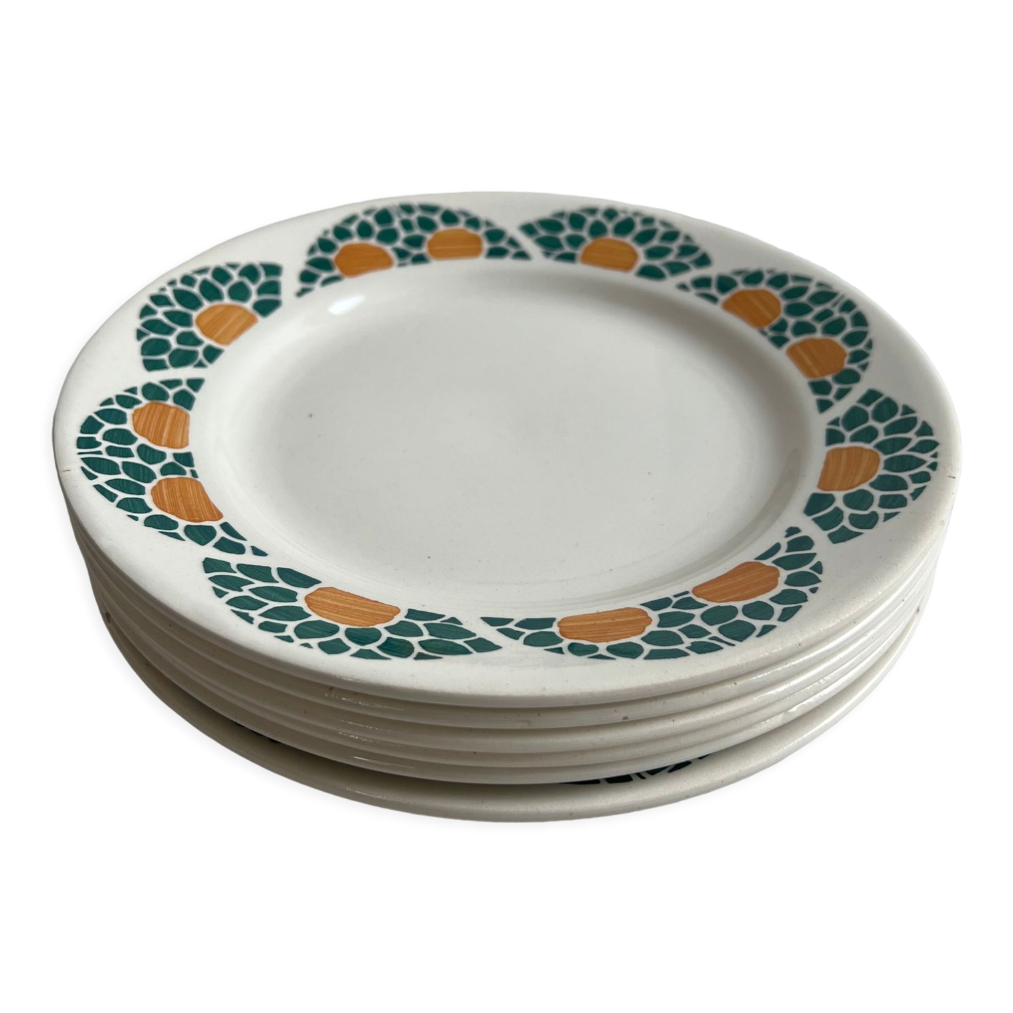 Lot de 6 assiettes plates, Nouvelle Givors, Jane