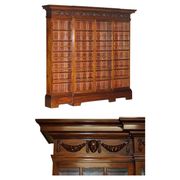 Monumental glass library in Victorian hardwood.