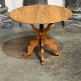 Round table in pitch pine and oak