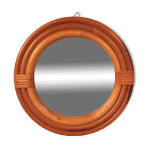 miroir rond rotin 30