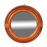 Miroir rond rotin 30 cm