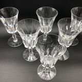 6 baccarat crystal wine glasses signed Polignac model