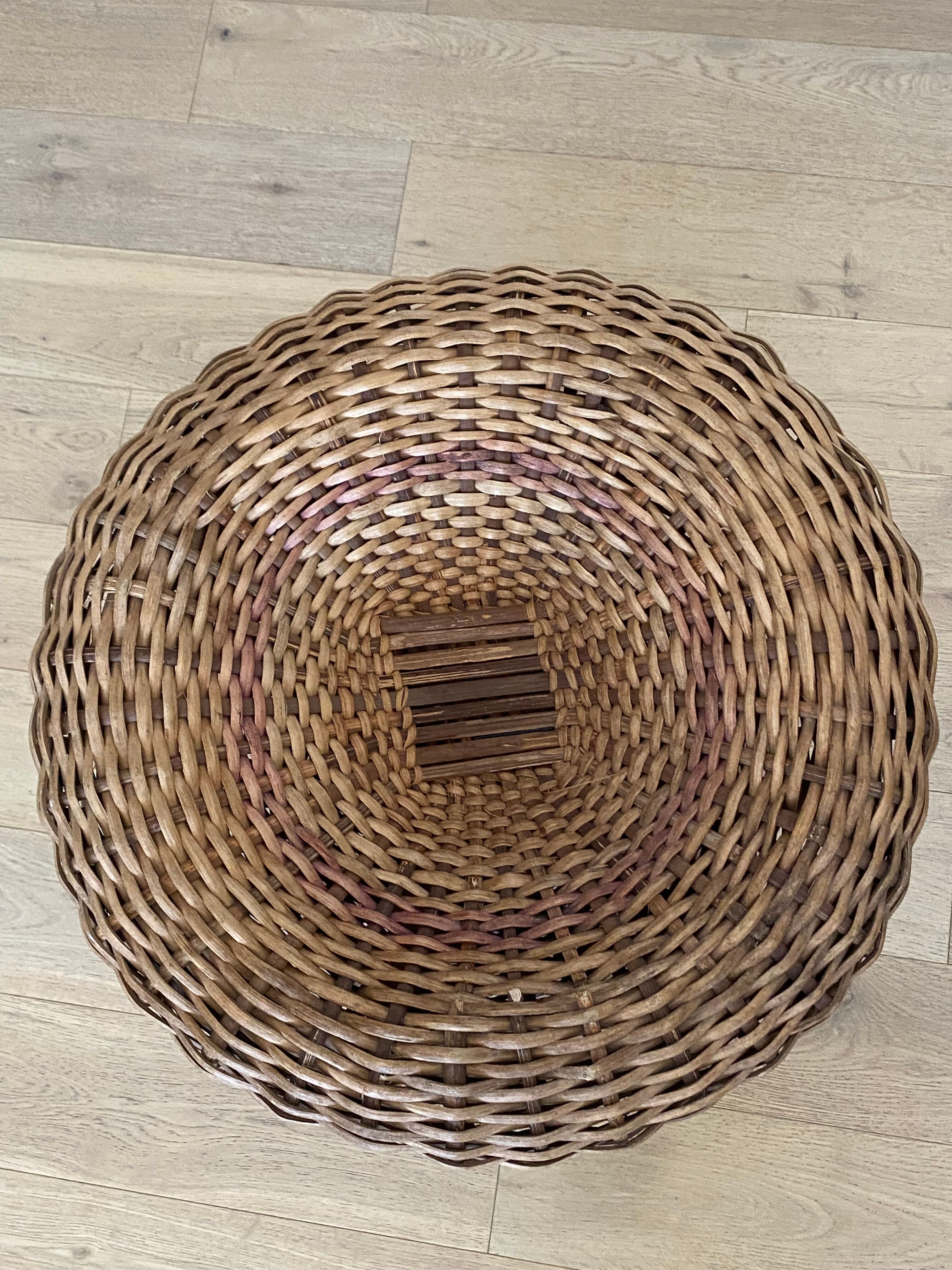 Tabouret tressé naturel osier