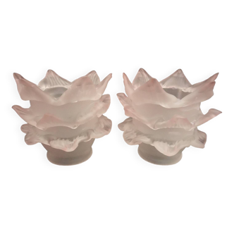 Pair of pale pink tulips - glass paste - several pairs available