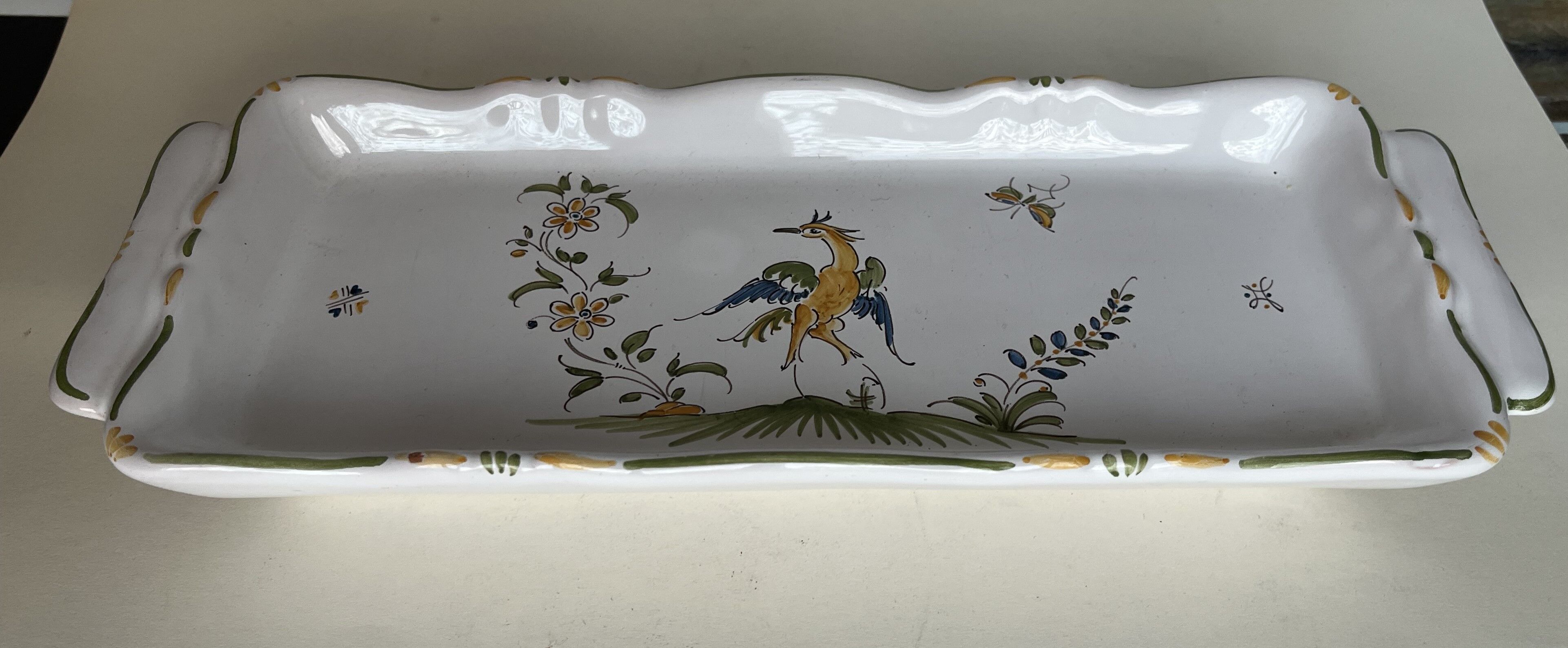 Rectangular dish in earthenware from Moustiers