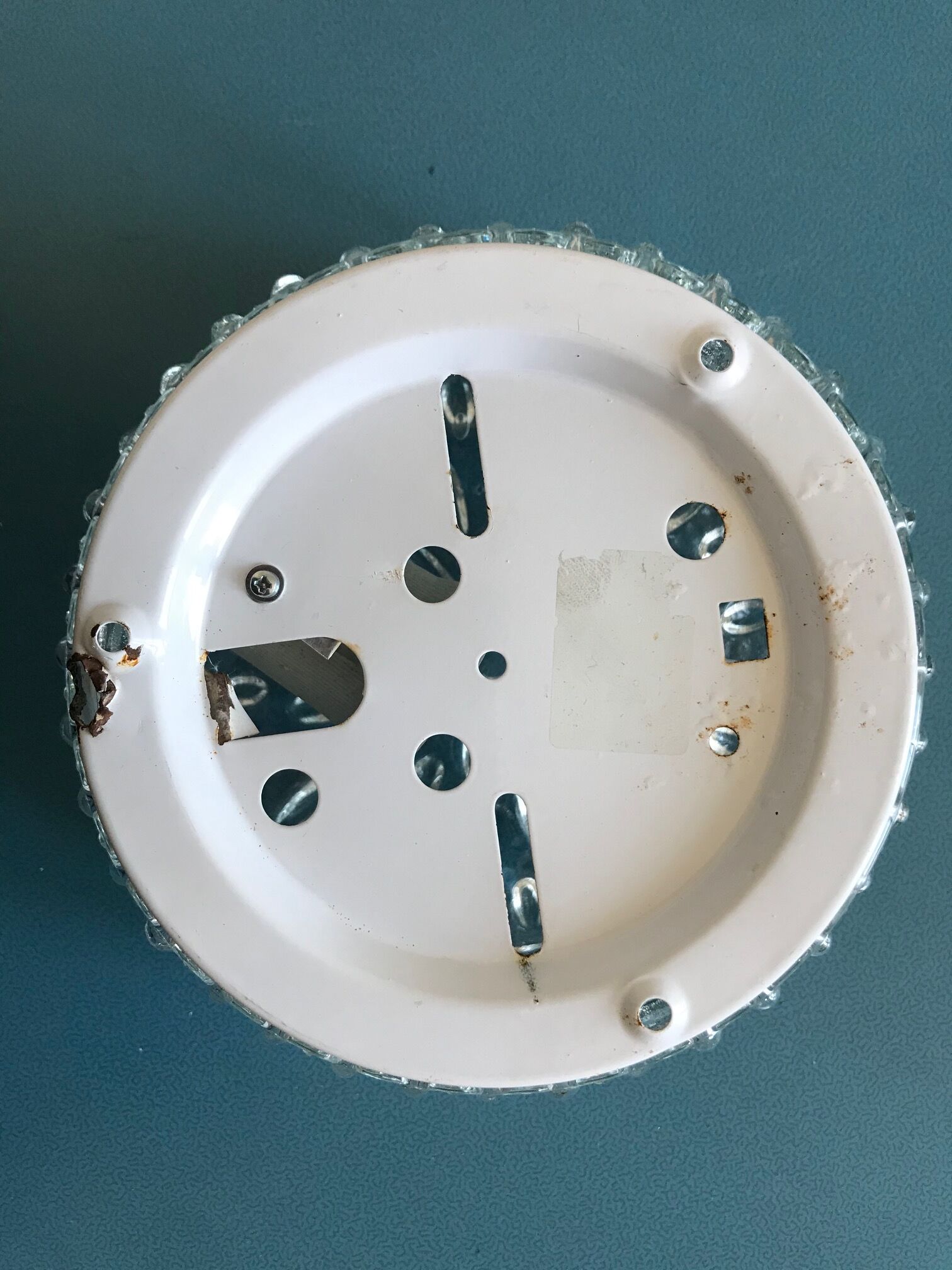 Round cast glass ceiling light