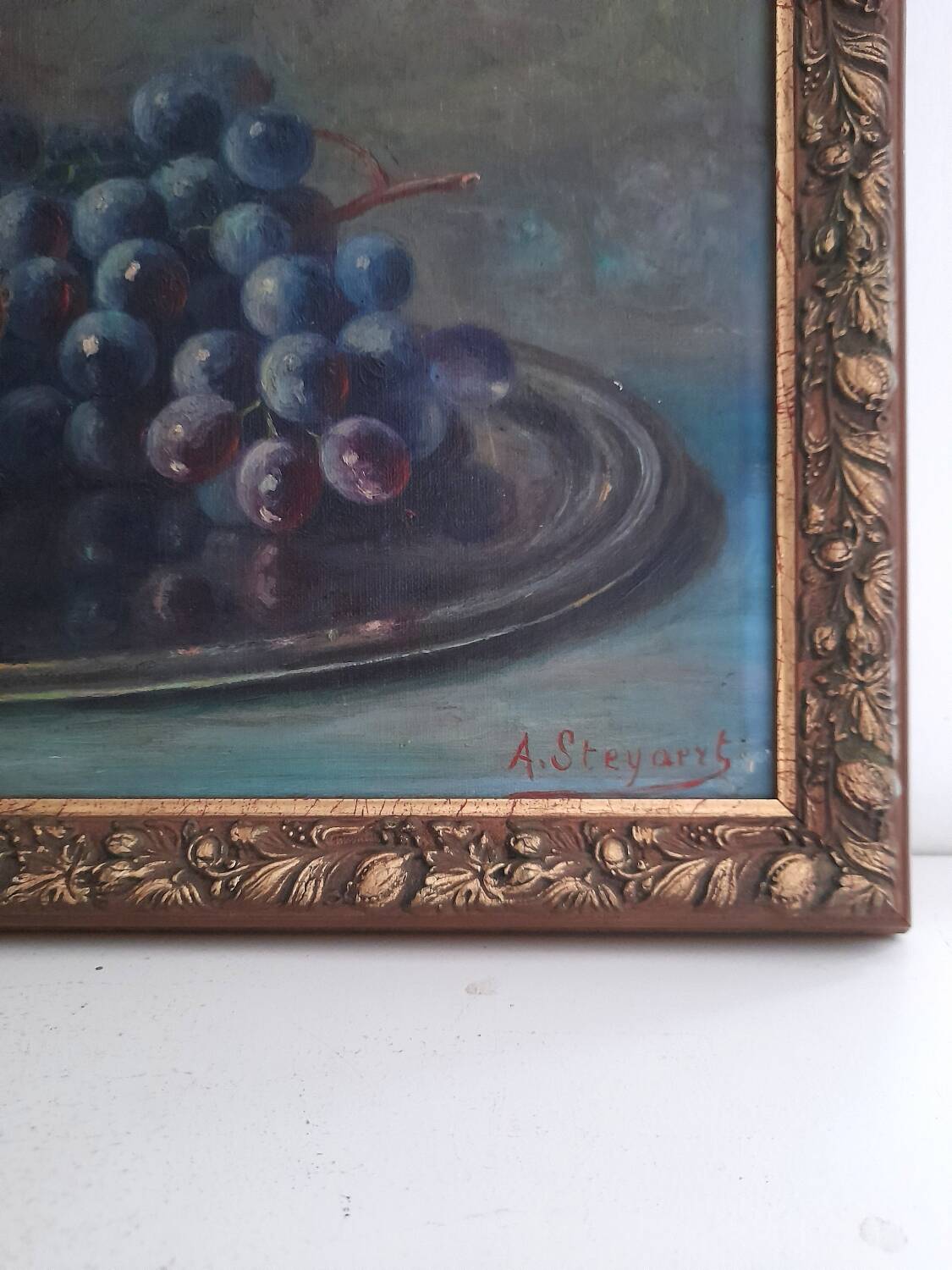 Still life with grapes oil on canvas Steyaert