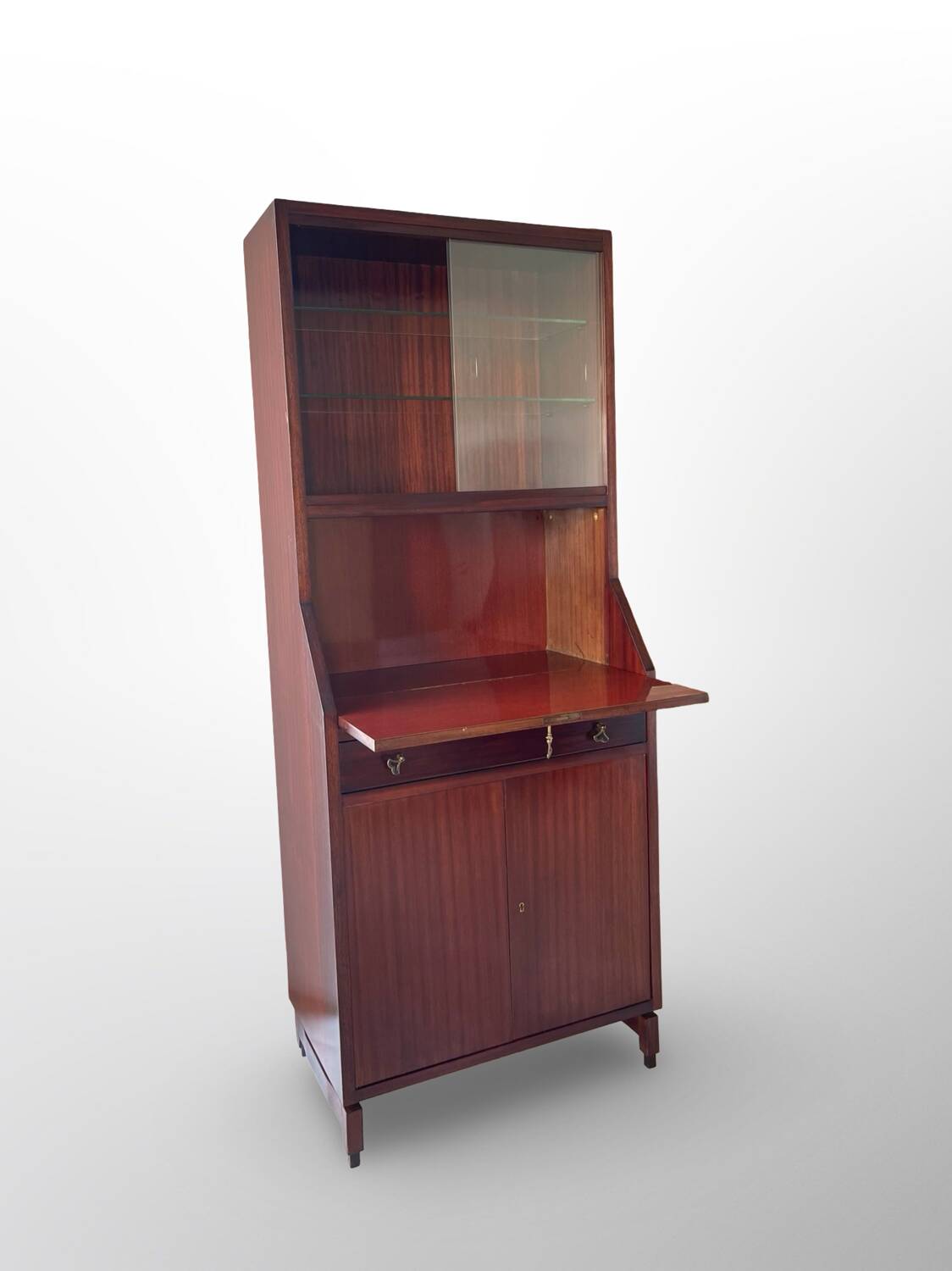 Buffet/crédence italienne en bois et acajou plaqué, années 1960.