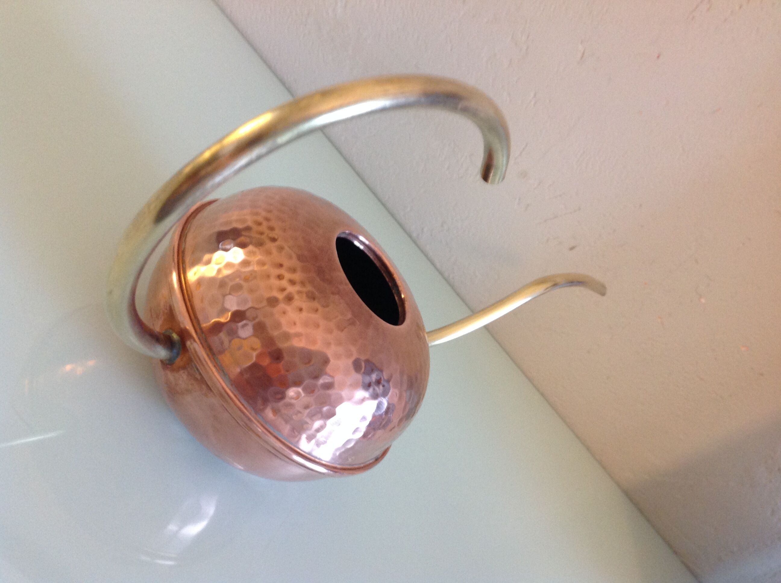 Red copper/vintage ball watering can 60s/70s