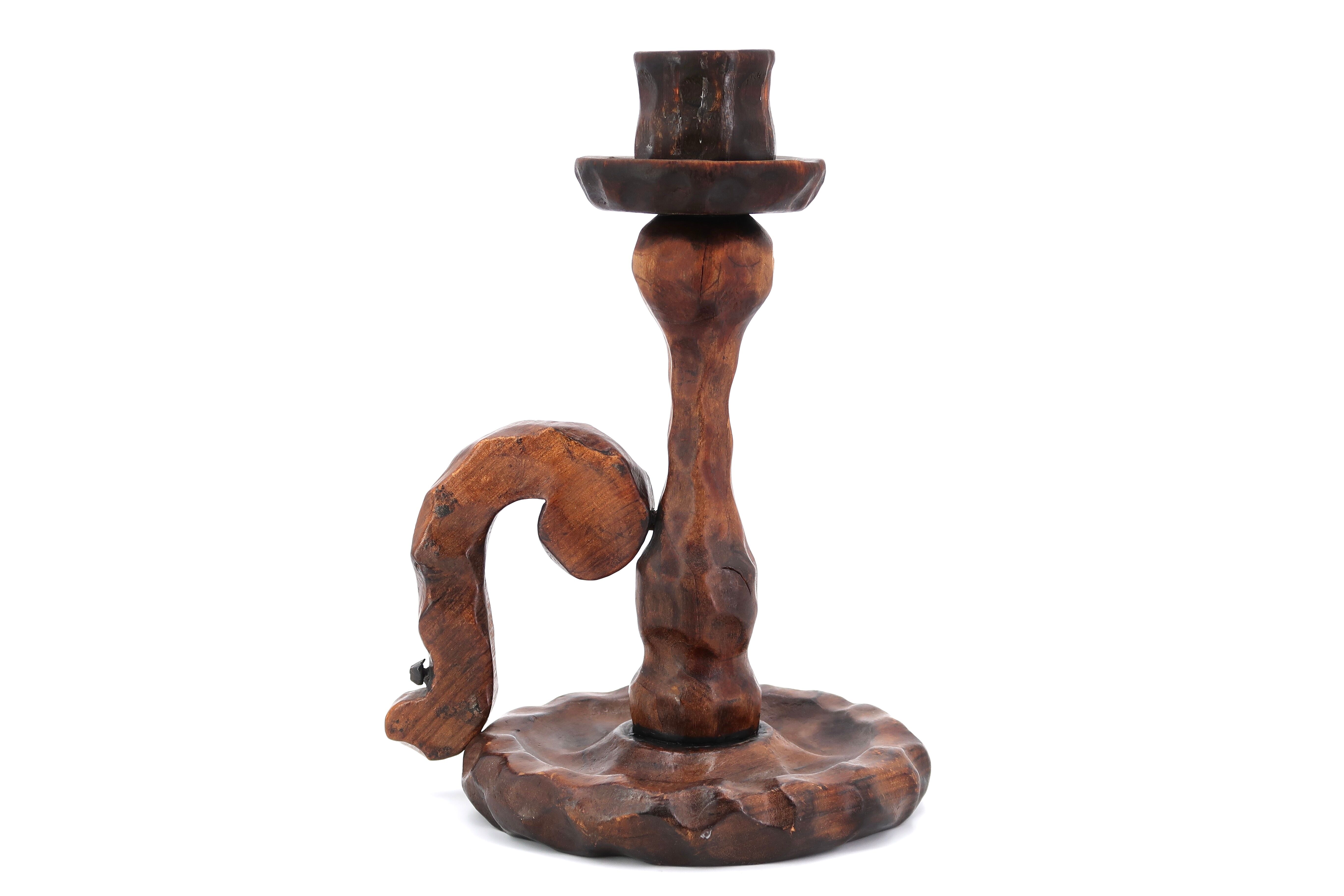 Wooden candle holder, 70s