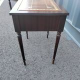 Pair of bedside tables side tables old leather top style louis xvi