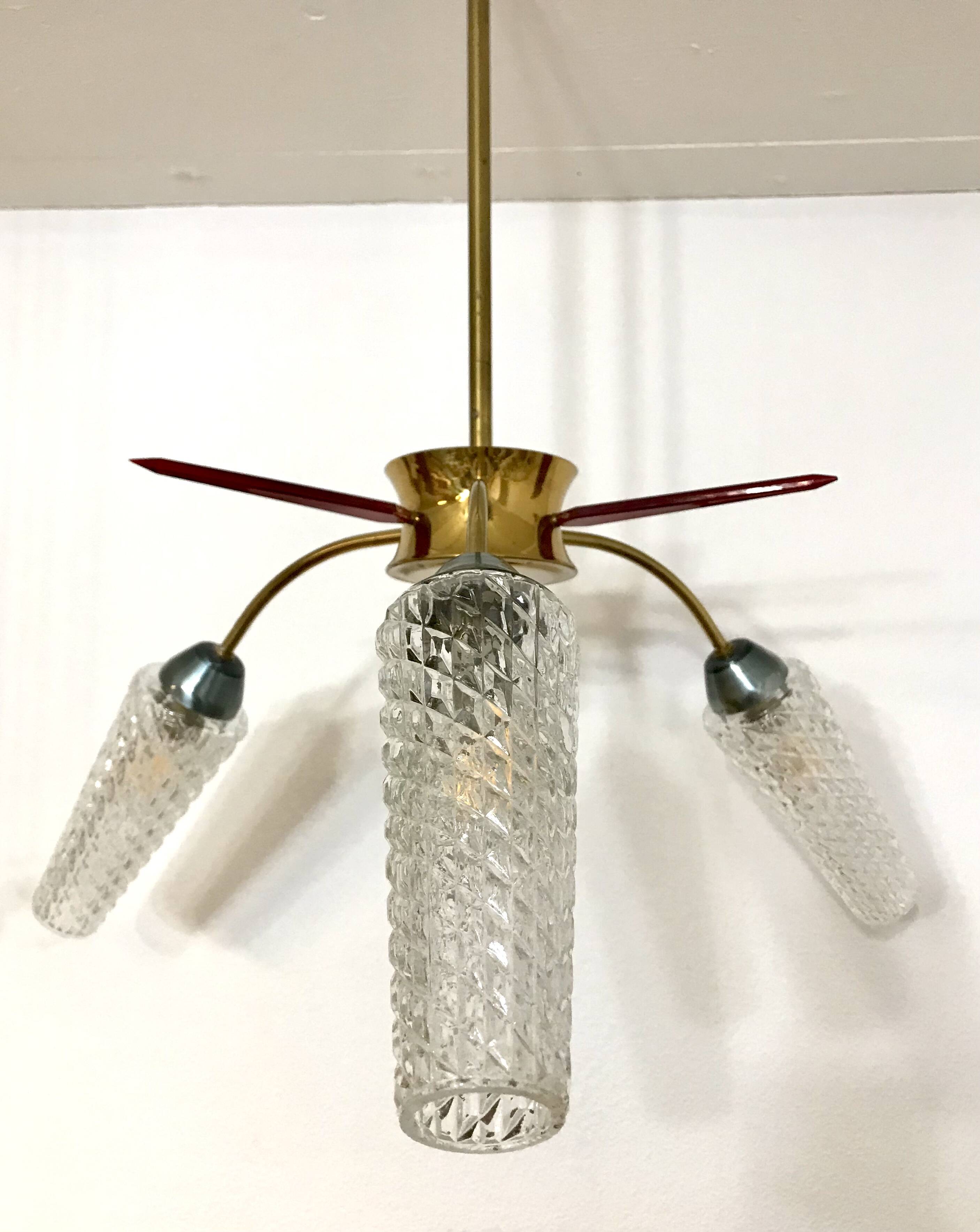 Mid-Century 3 Arm Spider Pendant Light
