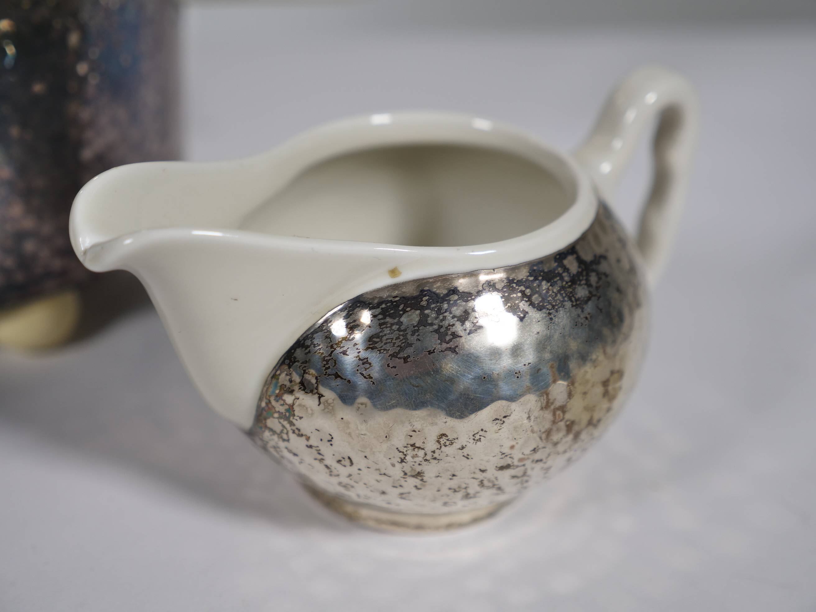 Art Deco Tea Set by Hutschenreuther with WMF Silver Plating, 1930s