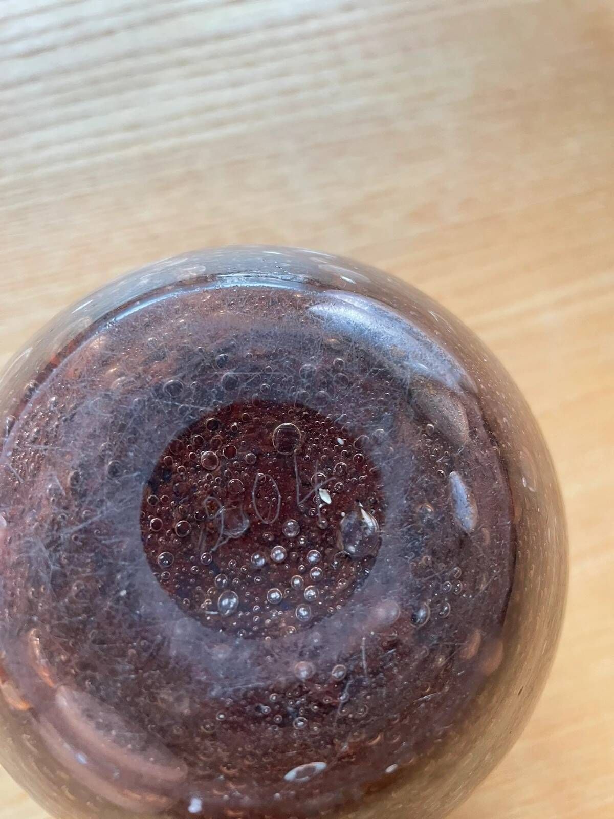 Small brown blown glass vintage vase