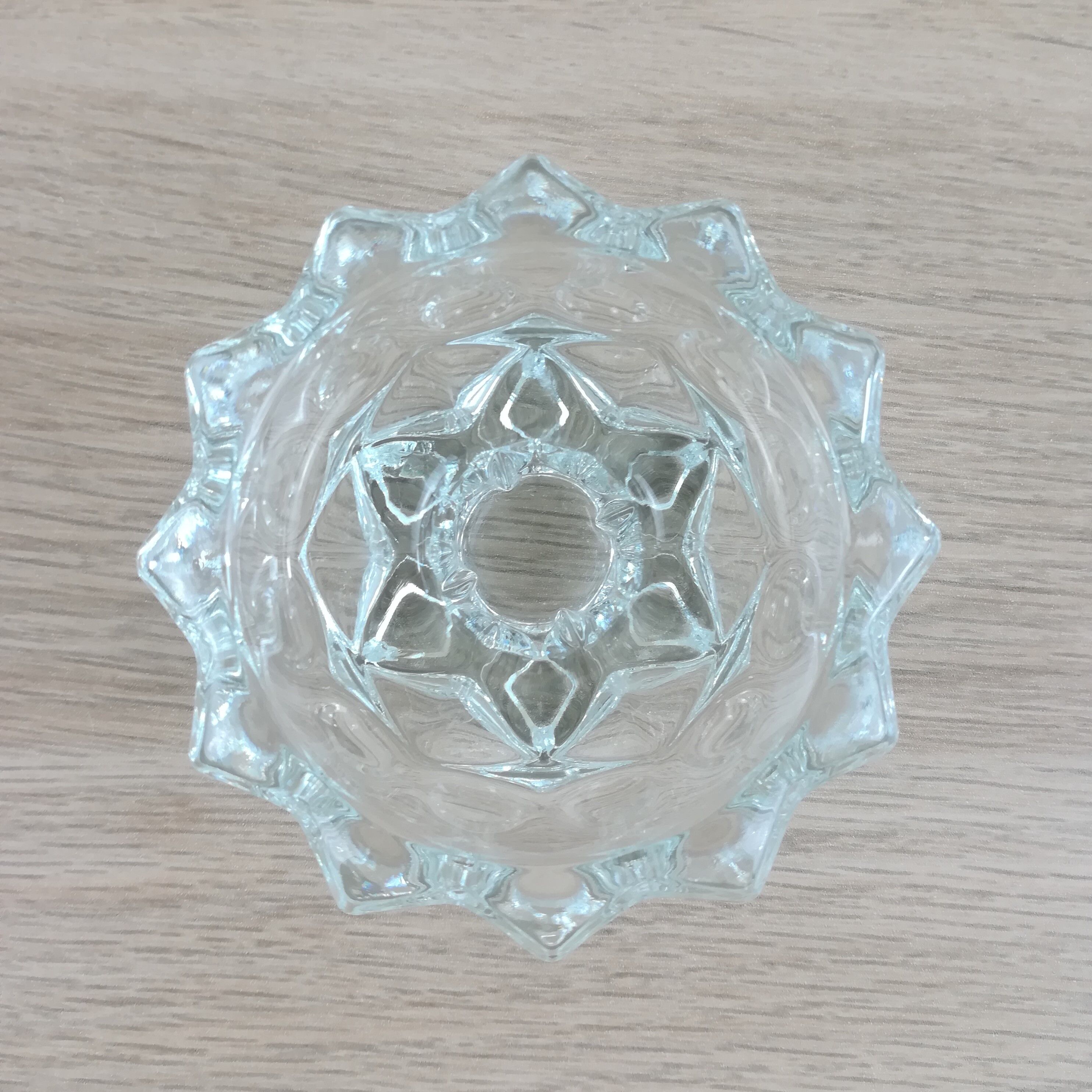 Glass star candle holder