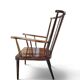 Fauteuil à haut dossier en éventail Baumann années 60
